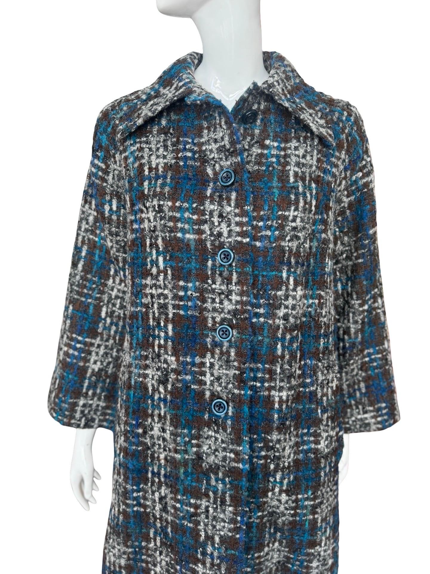 Black I.Magnin Tweed Coat For Sale