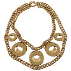 Imai Paris Oversized Gilt Metal Geometric Choker Necklace