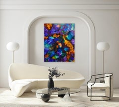 Gut of the Mystic - Peinture d'art abstraite vibrante, technique mixte