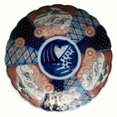 IMARI - Antique Lobed Porcelain Charger - Hand Painted, Japan, 19th Century