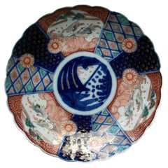 IMARI - Antique Lobed Porcelain Charger - Hand Painted, Japan, 19th Century