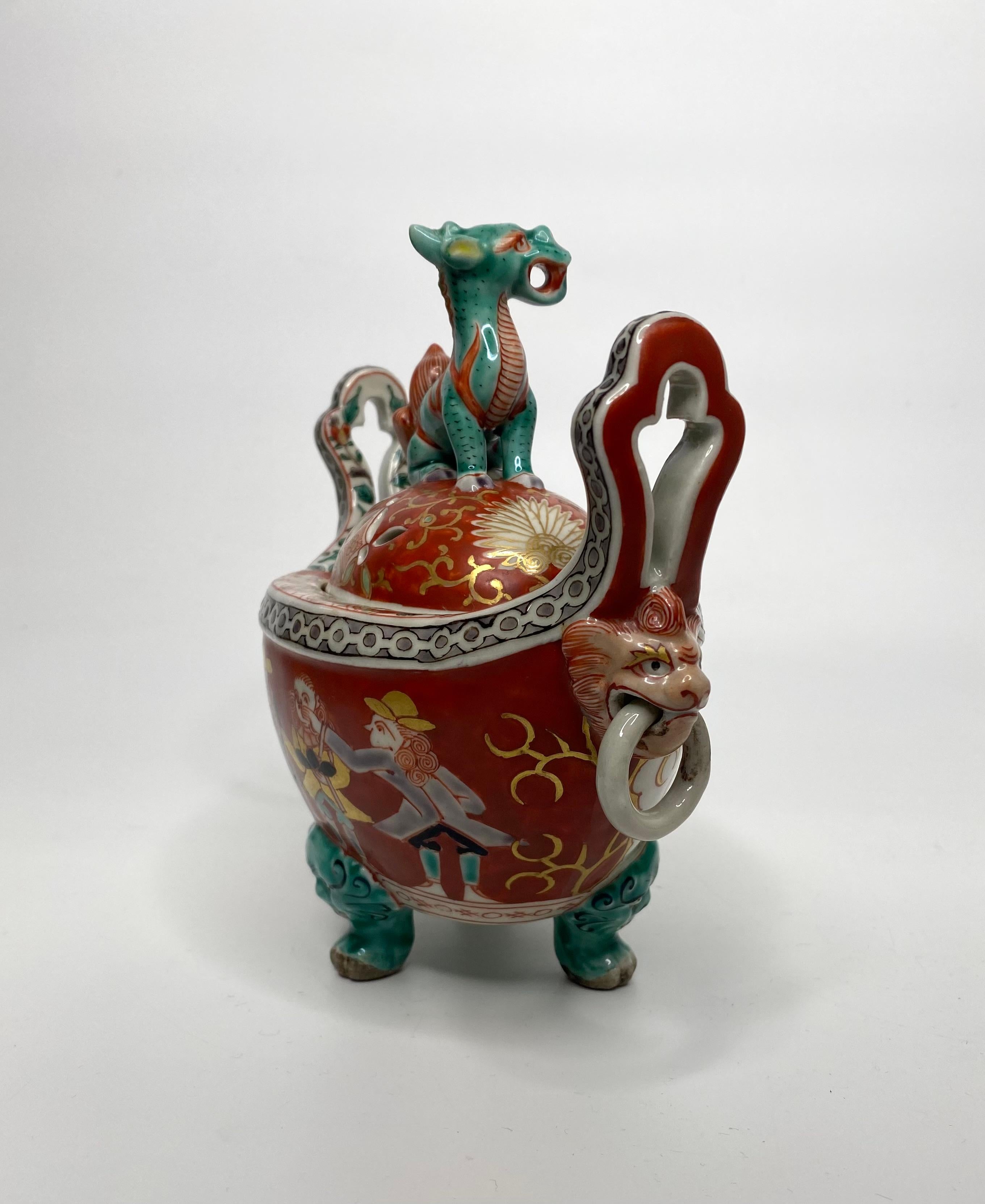 Late 19th Century Imari ‘Black Ship’ koro & cover, Japan, Meiji Period.