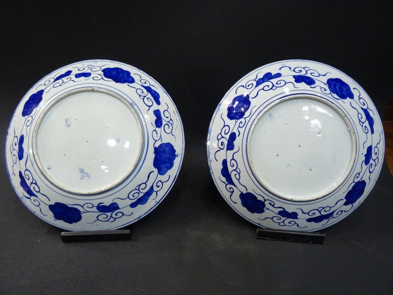 Imari Blue 2 Large Chargers ceramic in His Original Box, Japon, Porcelaine, 1897 For Sale 7