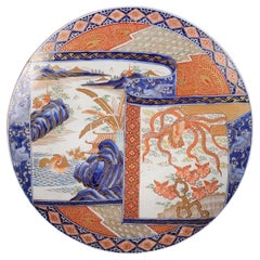 Chargeur Imari, 19e siècle, 54 cm de diamètre.