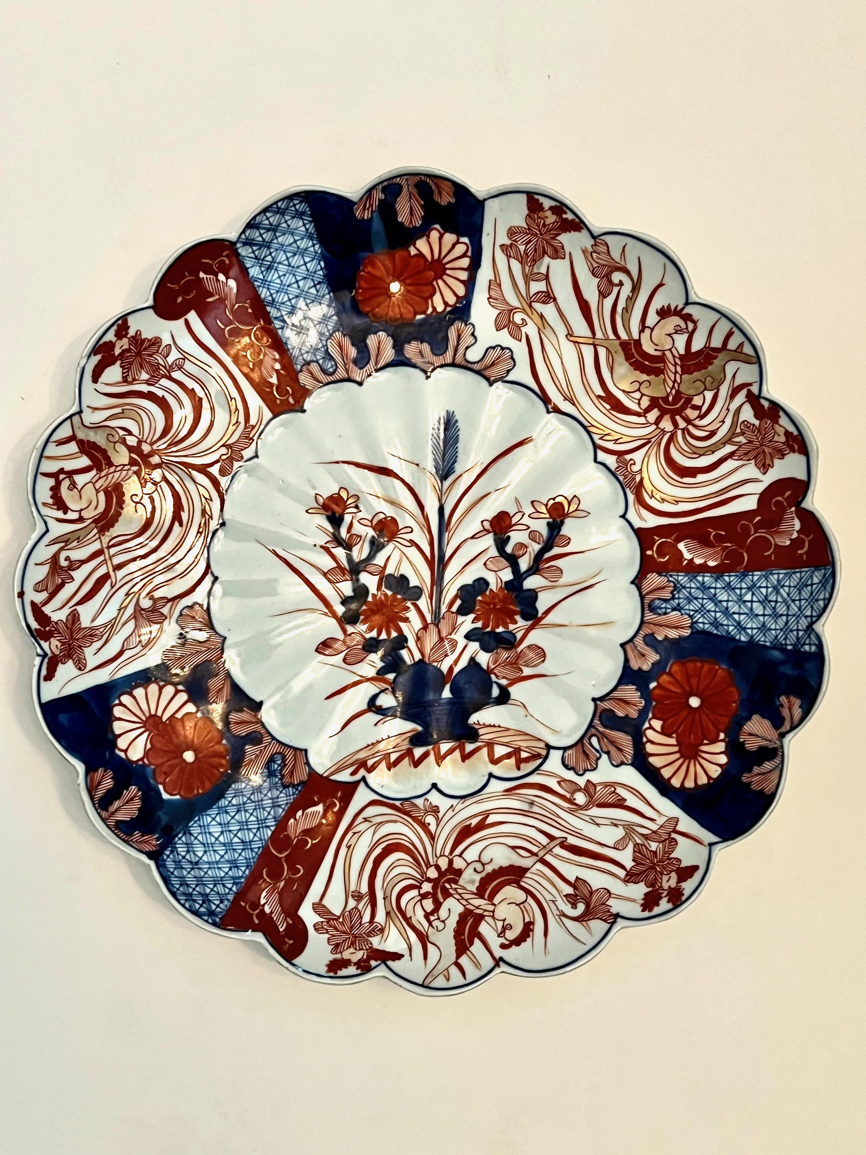 Late 19th Century Imari Charger-Flower Basket Center For Sale