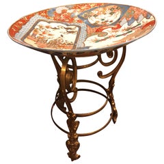 Antique  Imari Charger on Bronze Stand