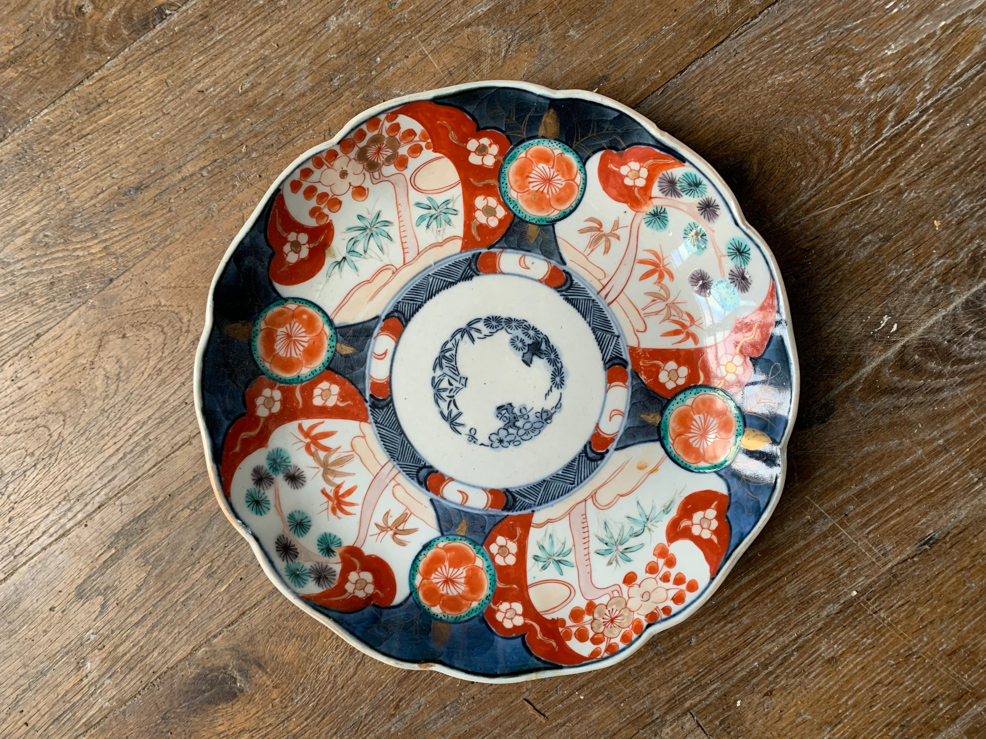 Japanese Imari China Porcelain Plate 19th Century For Sale