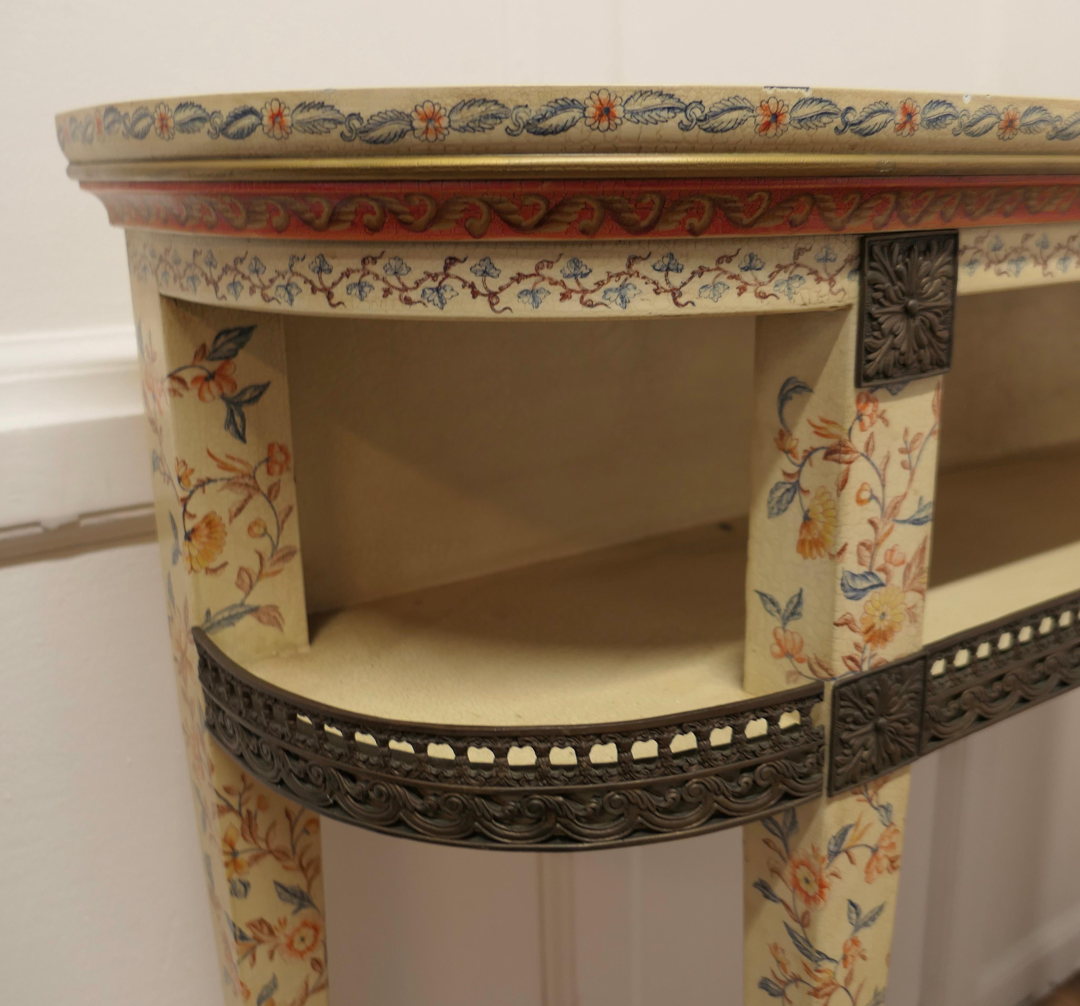 Imari Chinoiserie Style Painted Console Table This Is a Very Attractive Piece For Sale 2