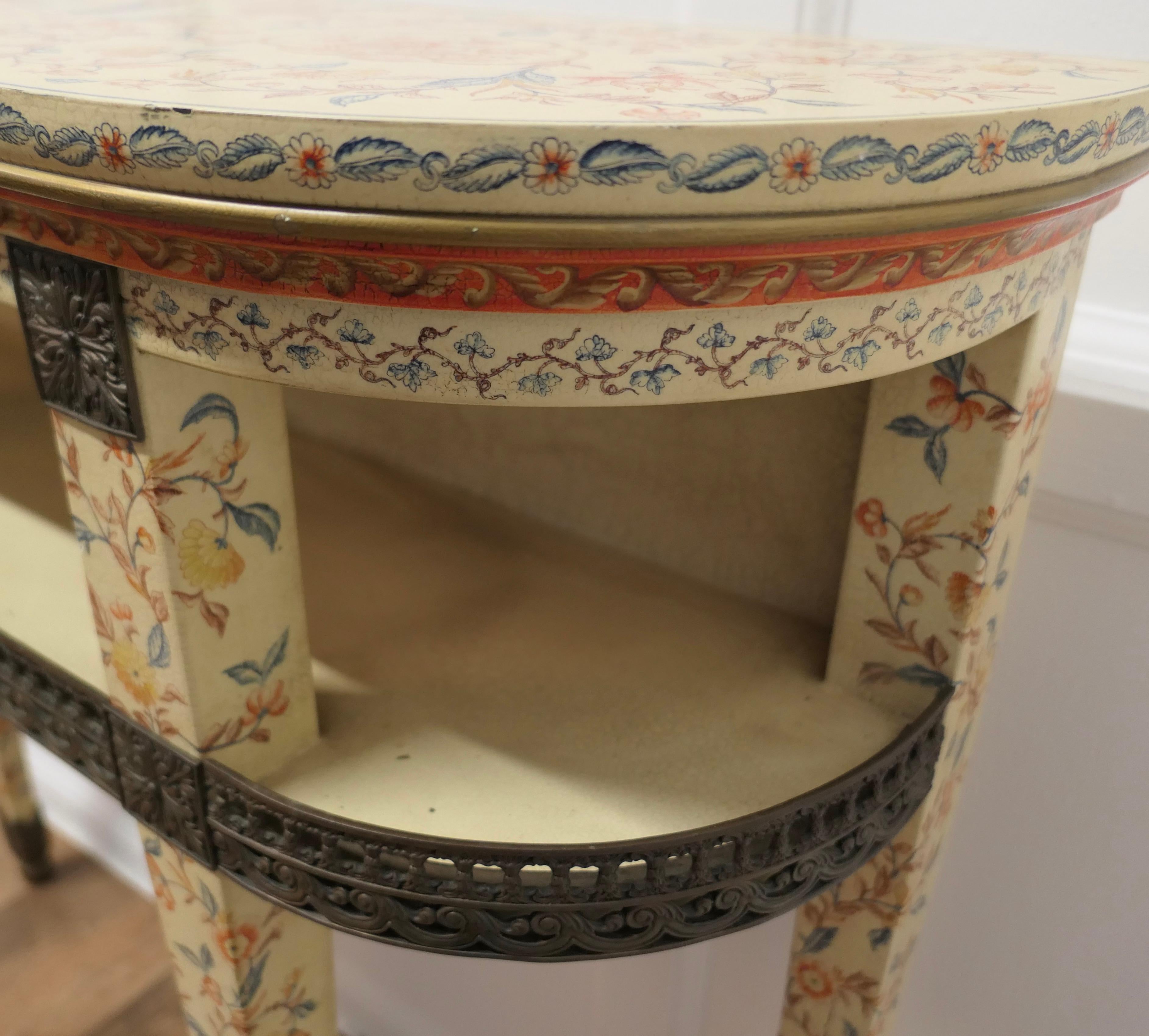 Imari Chinoiserie Style Painted Console Table This Is a Very Attractive Piece For Sale 3