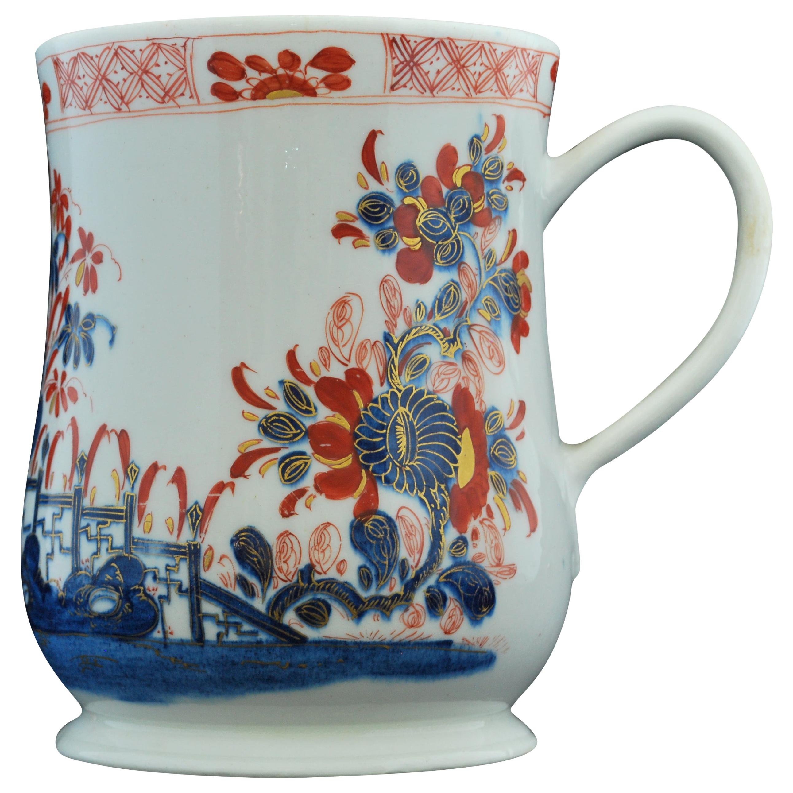 Imari Decorated Tankard, Bow Porcelain Factory, circa 1753