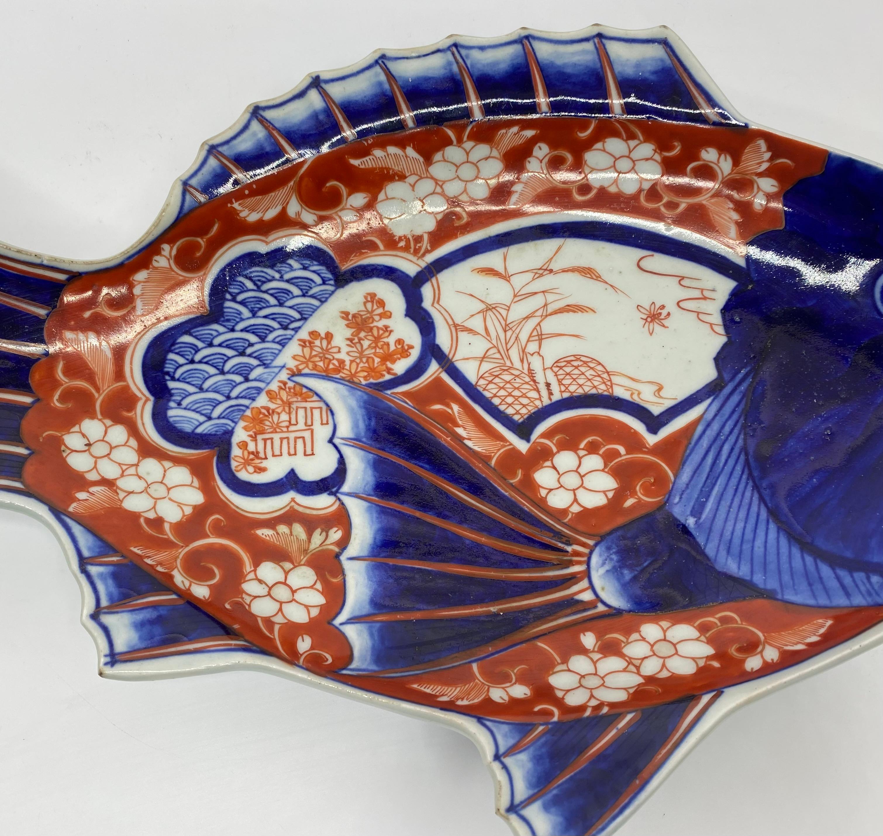 Fired Imari Fish Serving Dish, Arita, Japan, C. 1890, Meiji Period