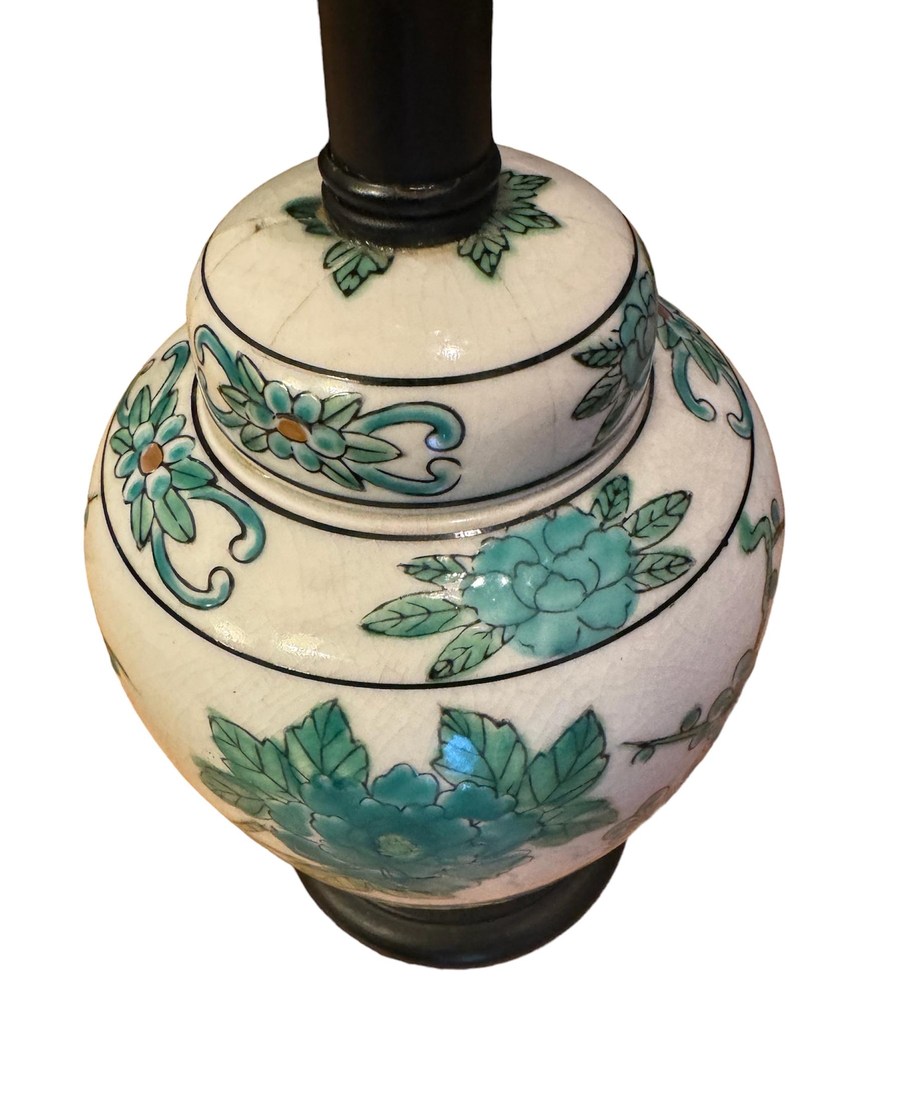 Imari Green Ginger Jar Lamp In Good Condition For Sale In Scottsdale, AZ