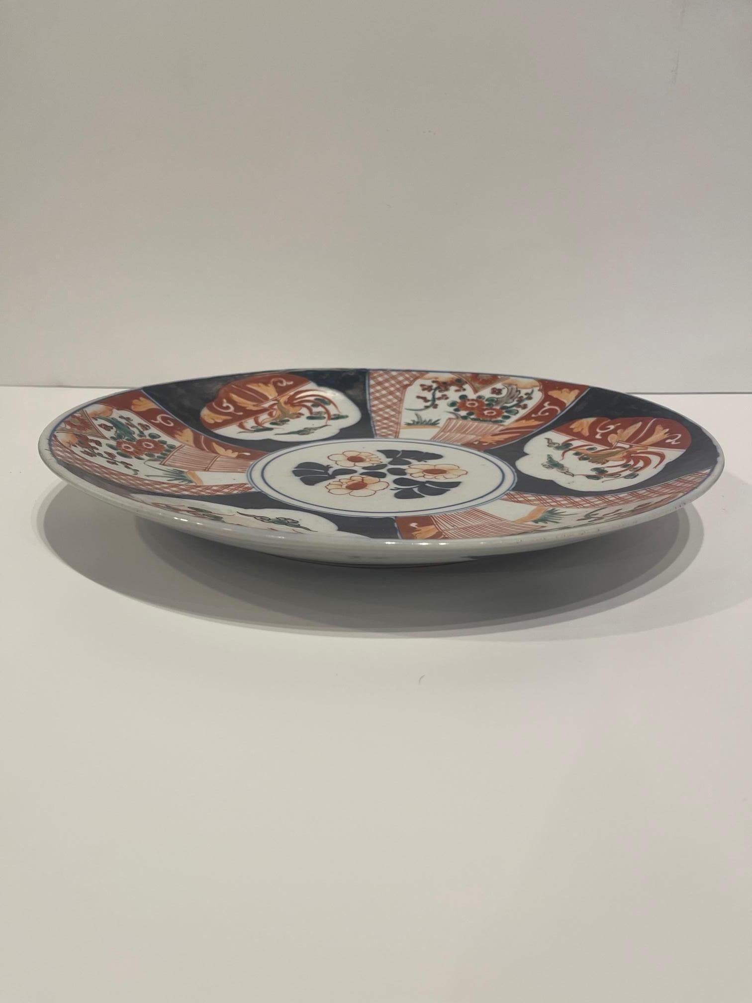 Imari Japanese Charger Porcelain Plate, 19th Century For Sale 8