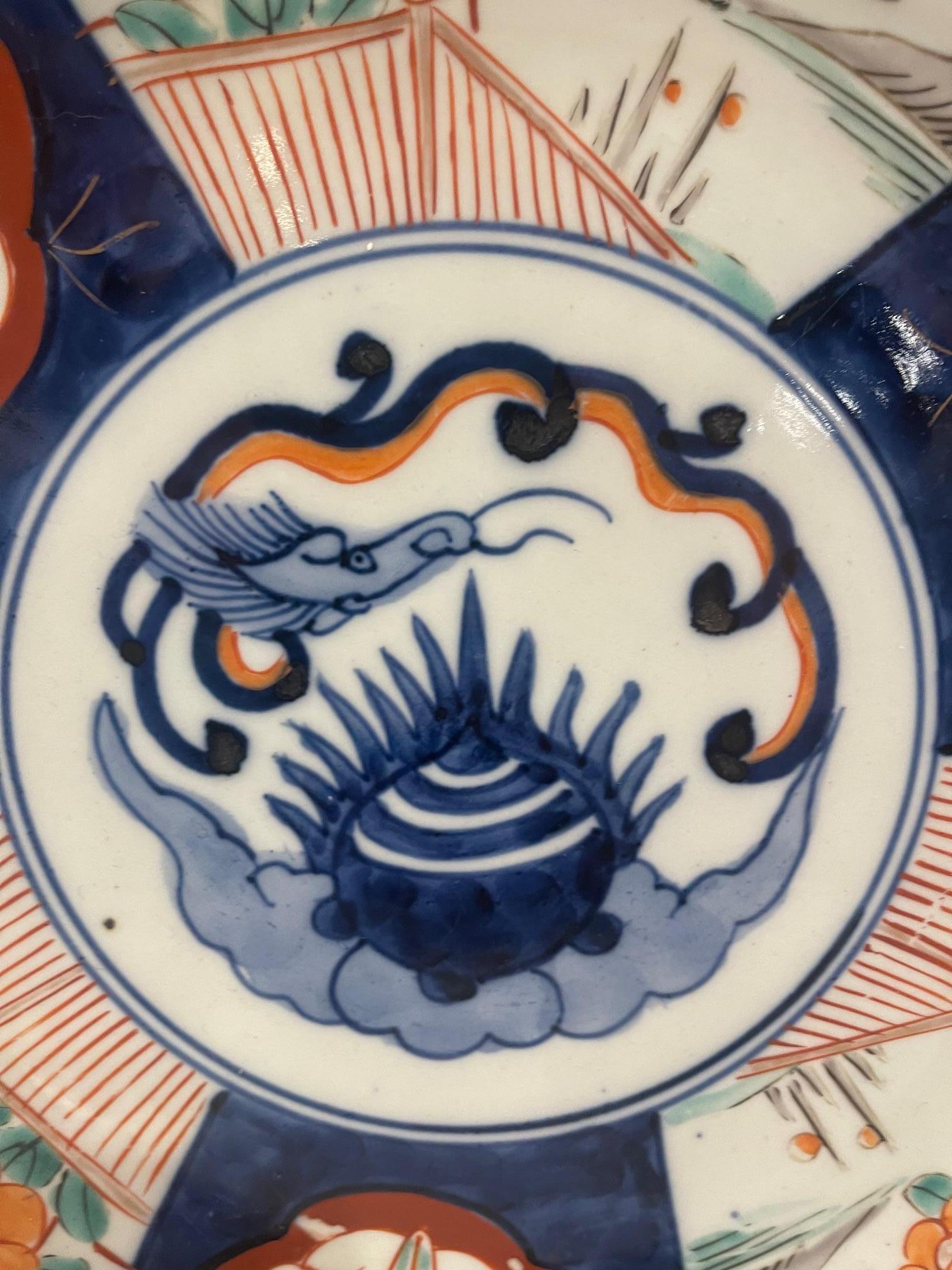 Imari Japanese Charger Porcelain Plate, 19th Century 2