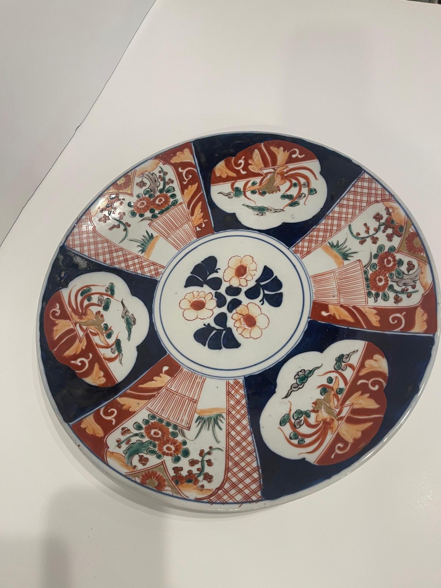 Imari Japanese Charger Porcelain Plate, 19th Century For Sale 7