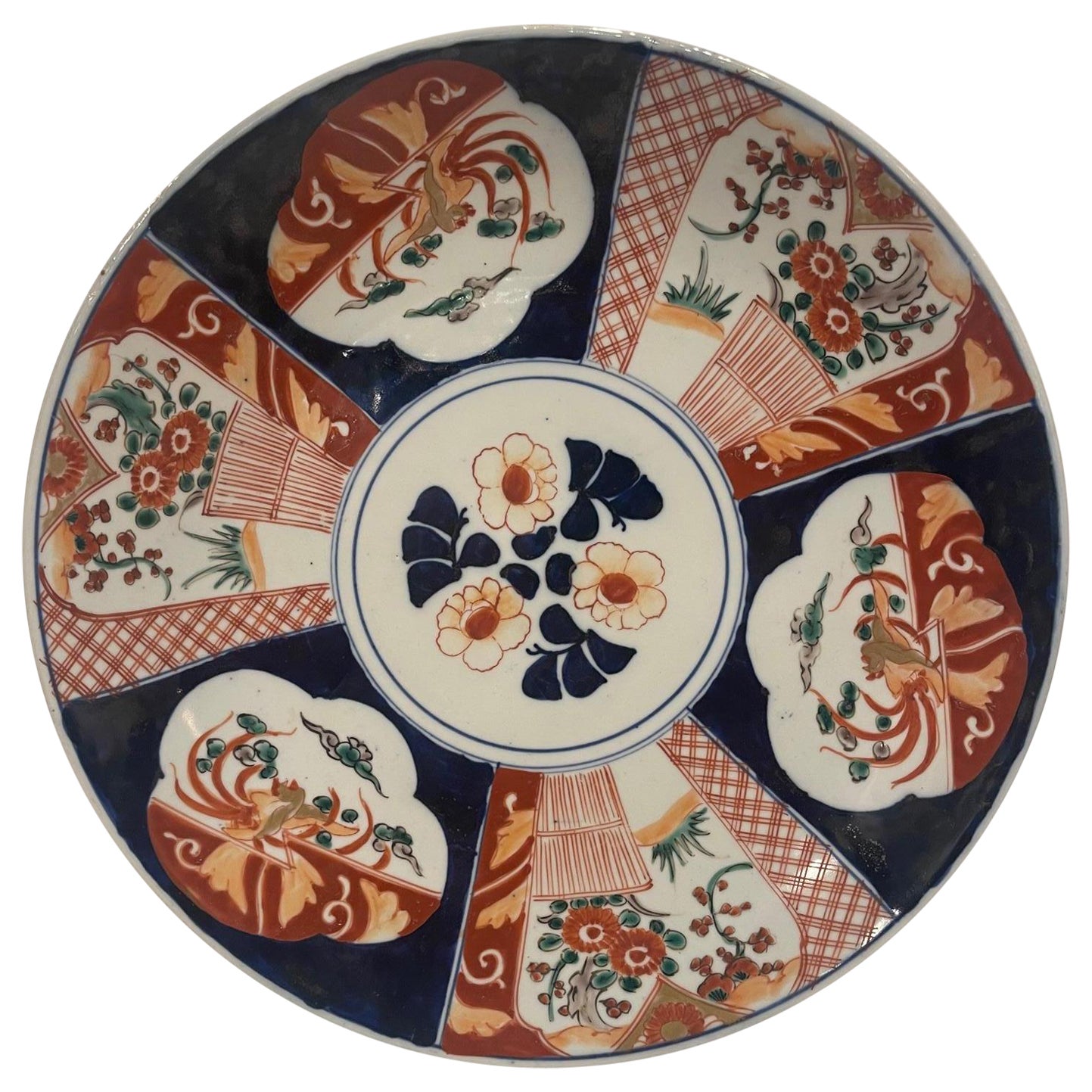 Imari Japanese Charger Porcelain Plate, 19th Century