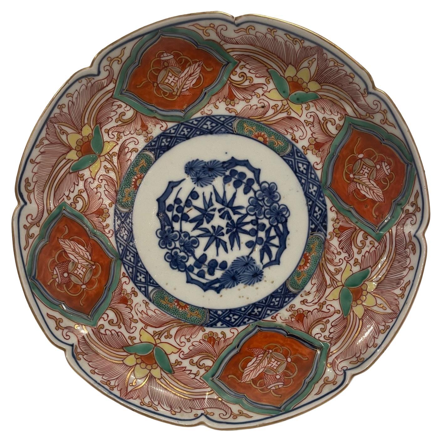Imari Japanese Charger Porcelain Plate, 19th Century For Sale