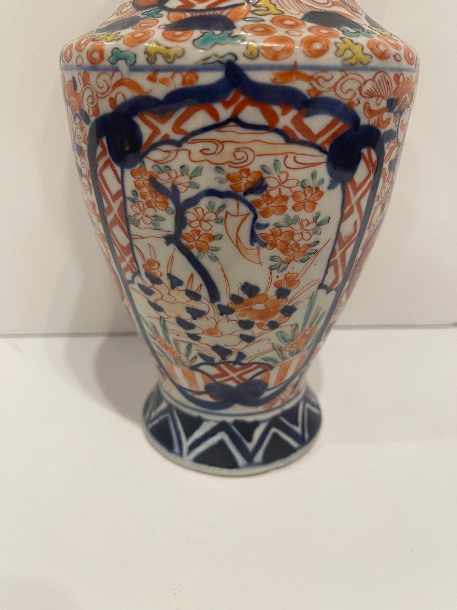 Porcelain Imari Japanese Vase, 19th Century For Sale