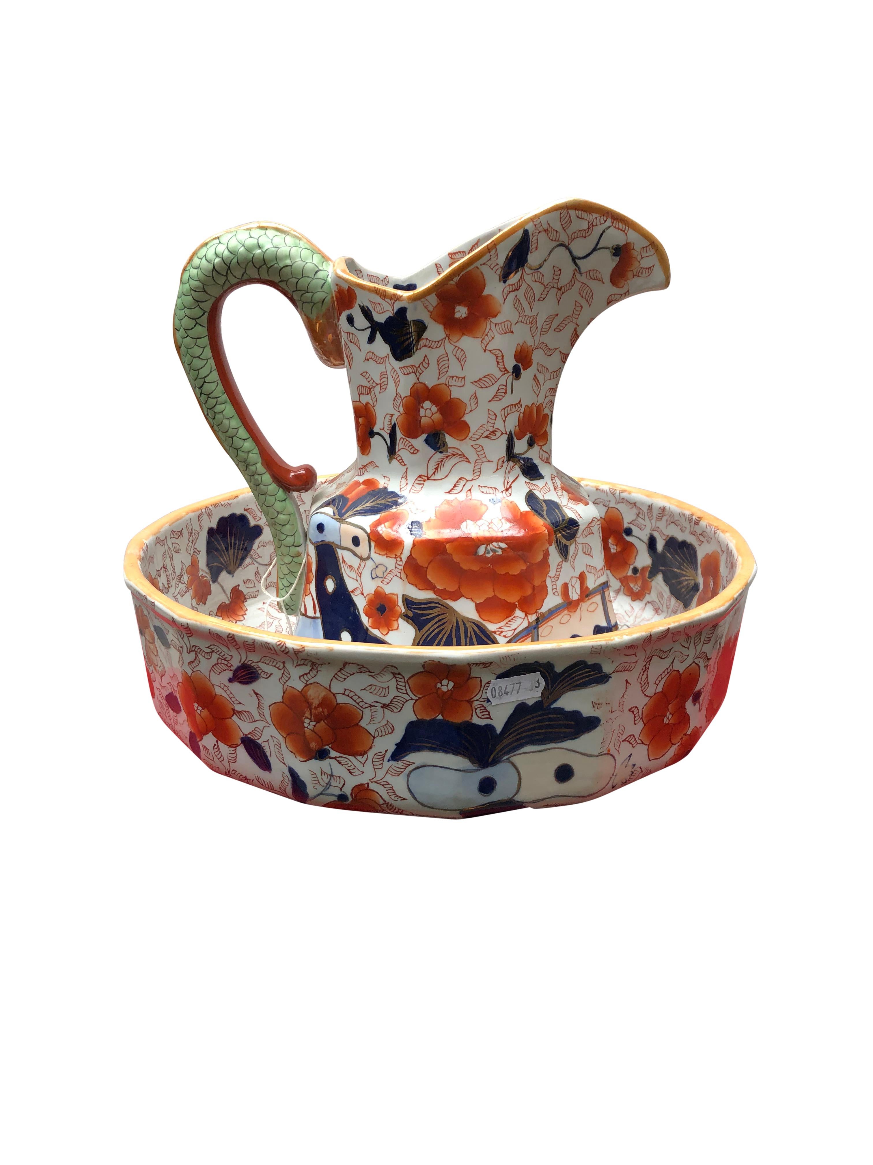 Asian Imari Jug and Bowel, 20th Century For Sale