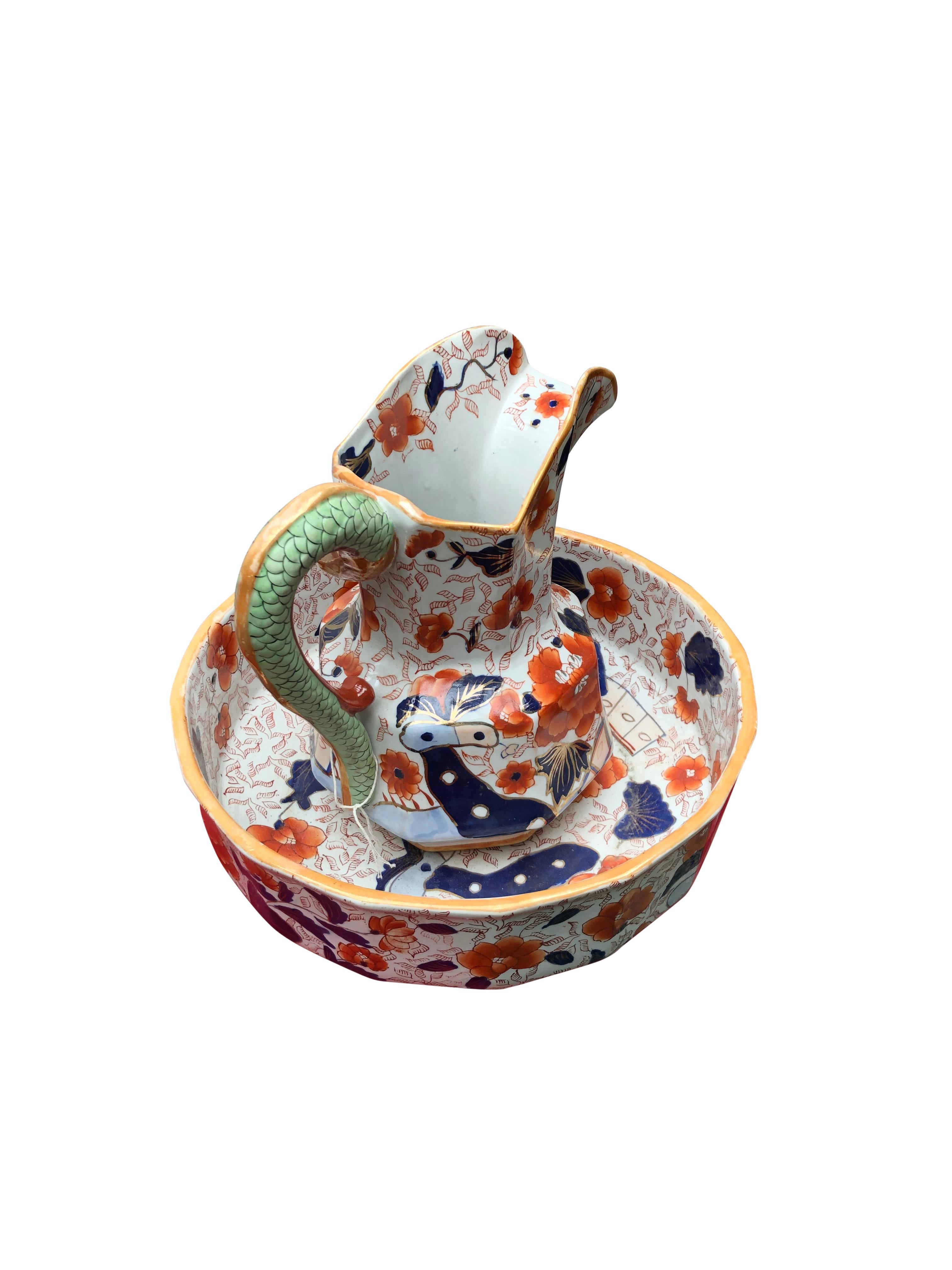 Imari Jug and Bowel, 20th Century In Excellent Condition For Sale In London, GB