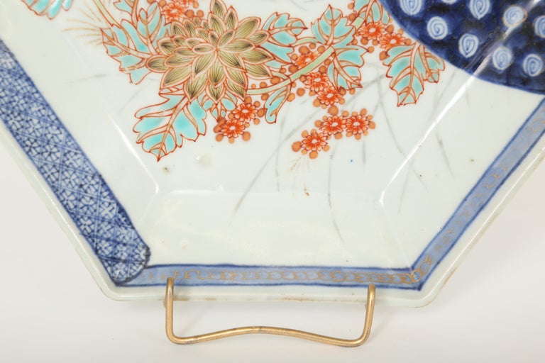 Imari Meiji Period Fan Shaped Porcelain Plate For Sale at 1stdibs