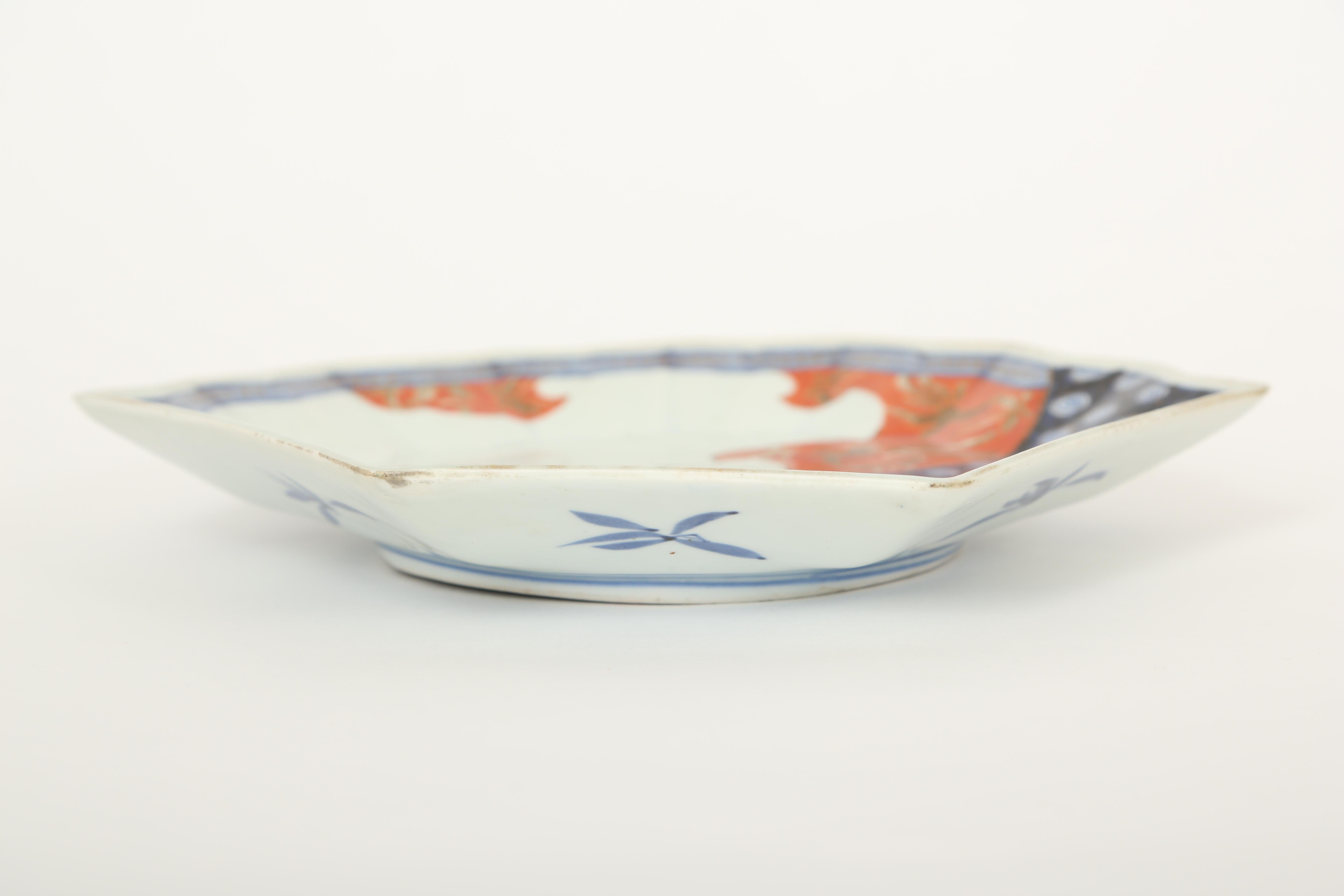 Hand-Crafted Fan Shaped Imari Serving Plate,  Japan, Meiji Period, 19th Century