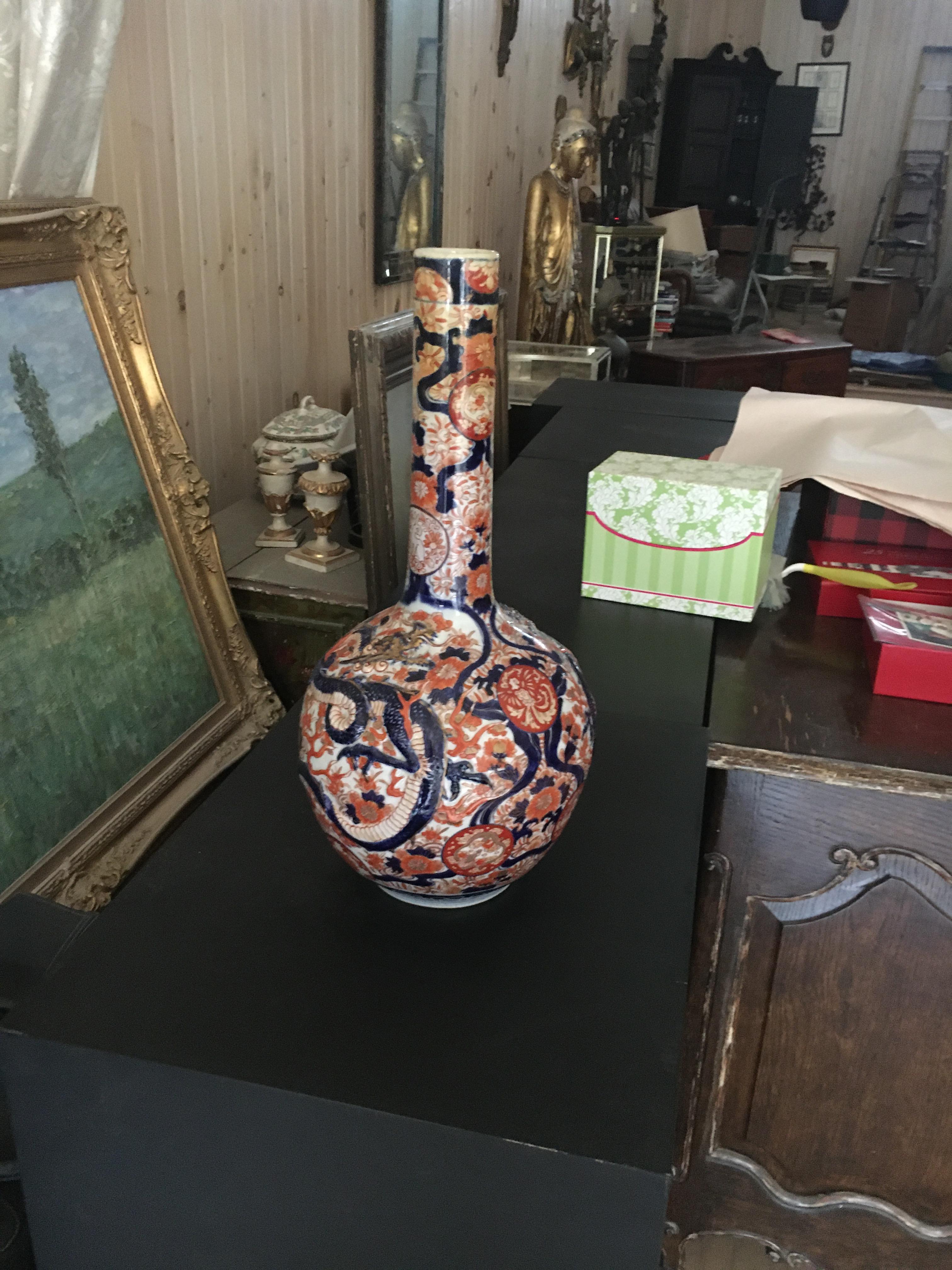 19th Century Imari Porcelain Bottle Vase, Part of a large collection of Imari. For Sale