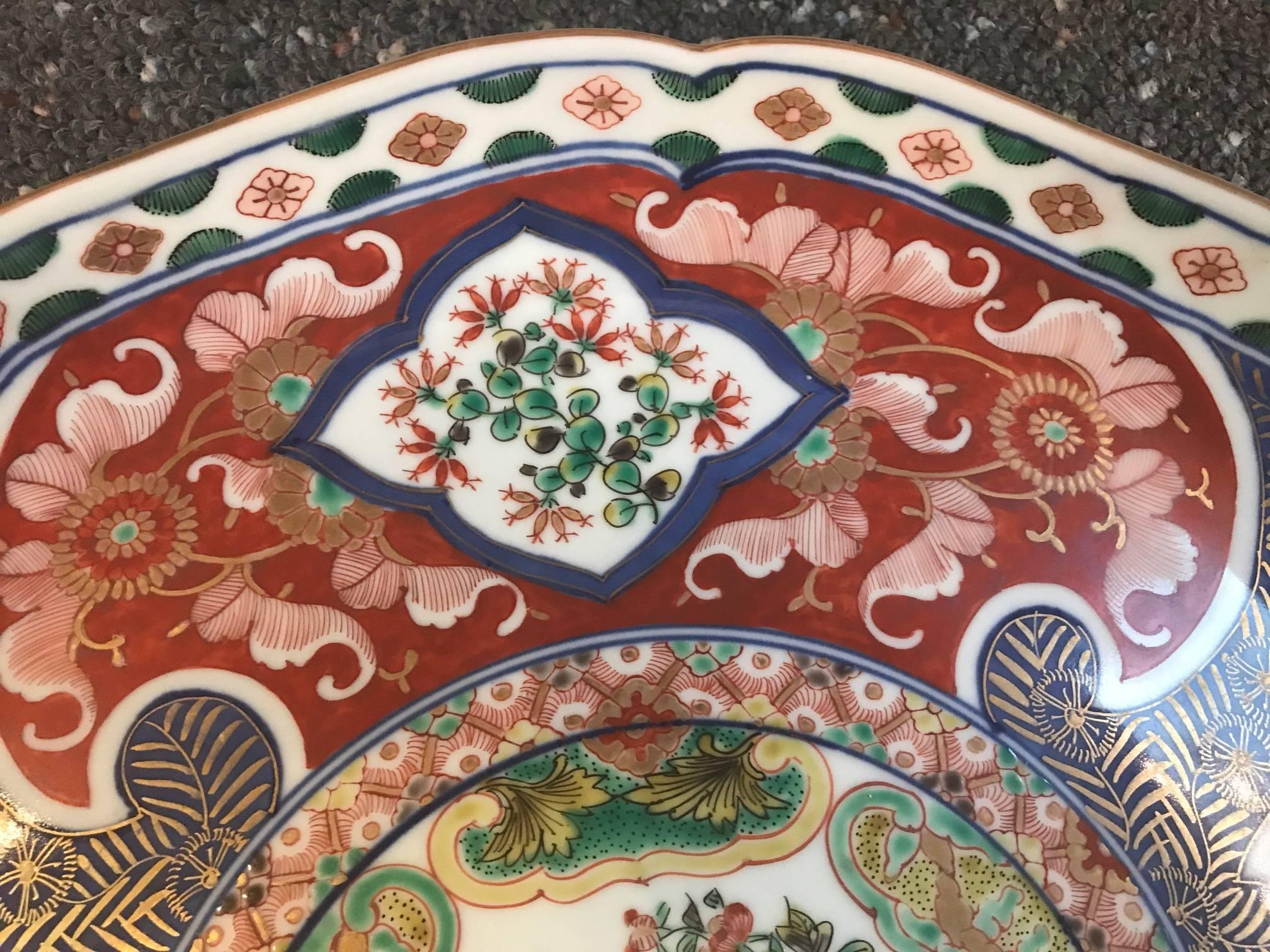 Hand-Painted Imari Porcelain Charger Meiji Period