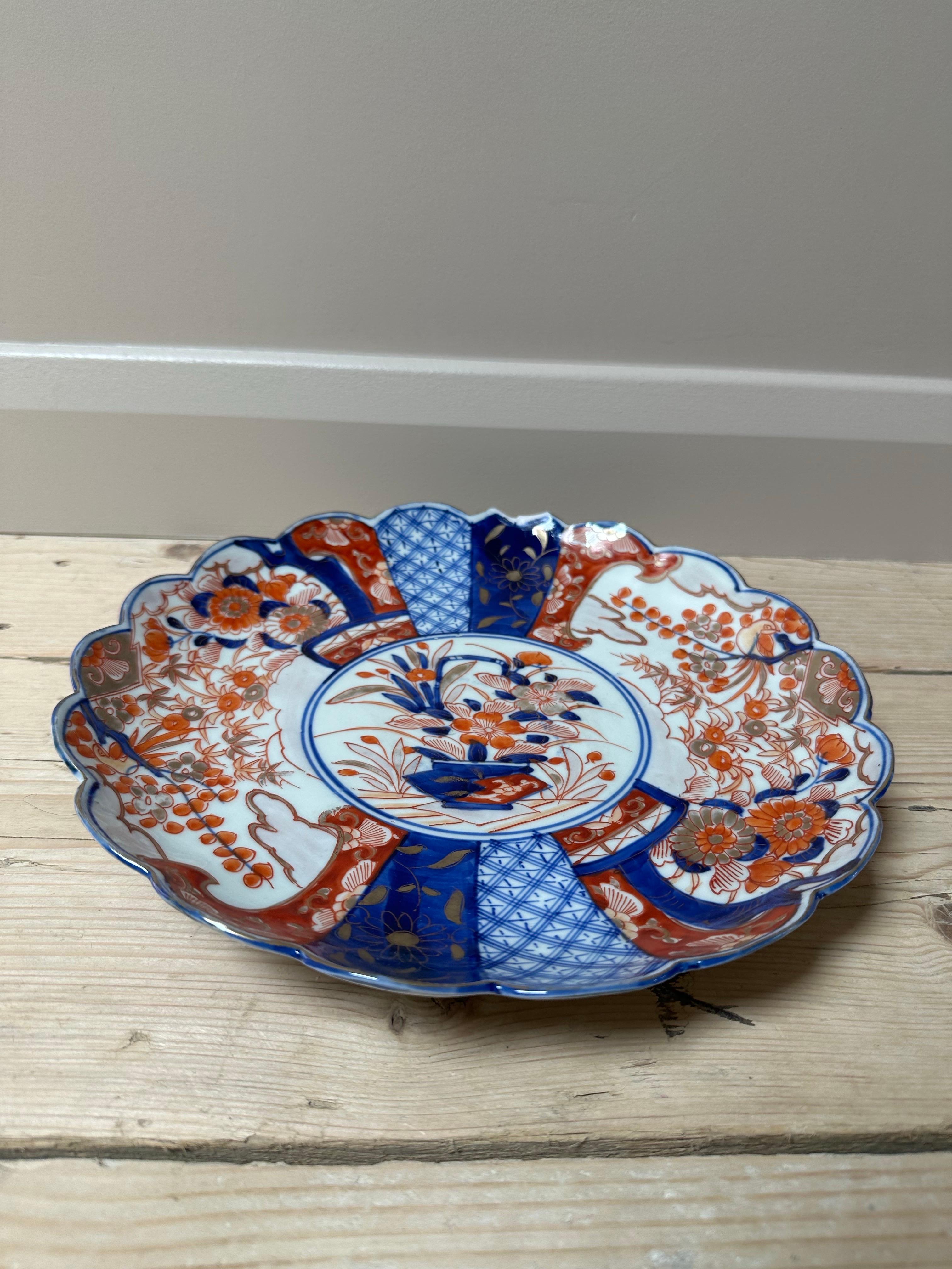 Ceramic Imari Porcelain Large Plate, Edo Meiji Period, Early 18th Century For Sale