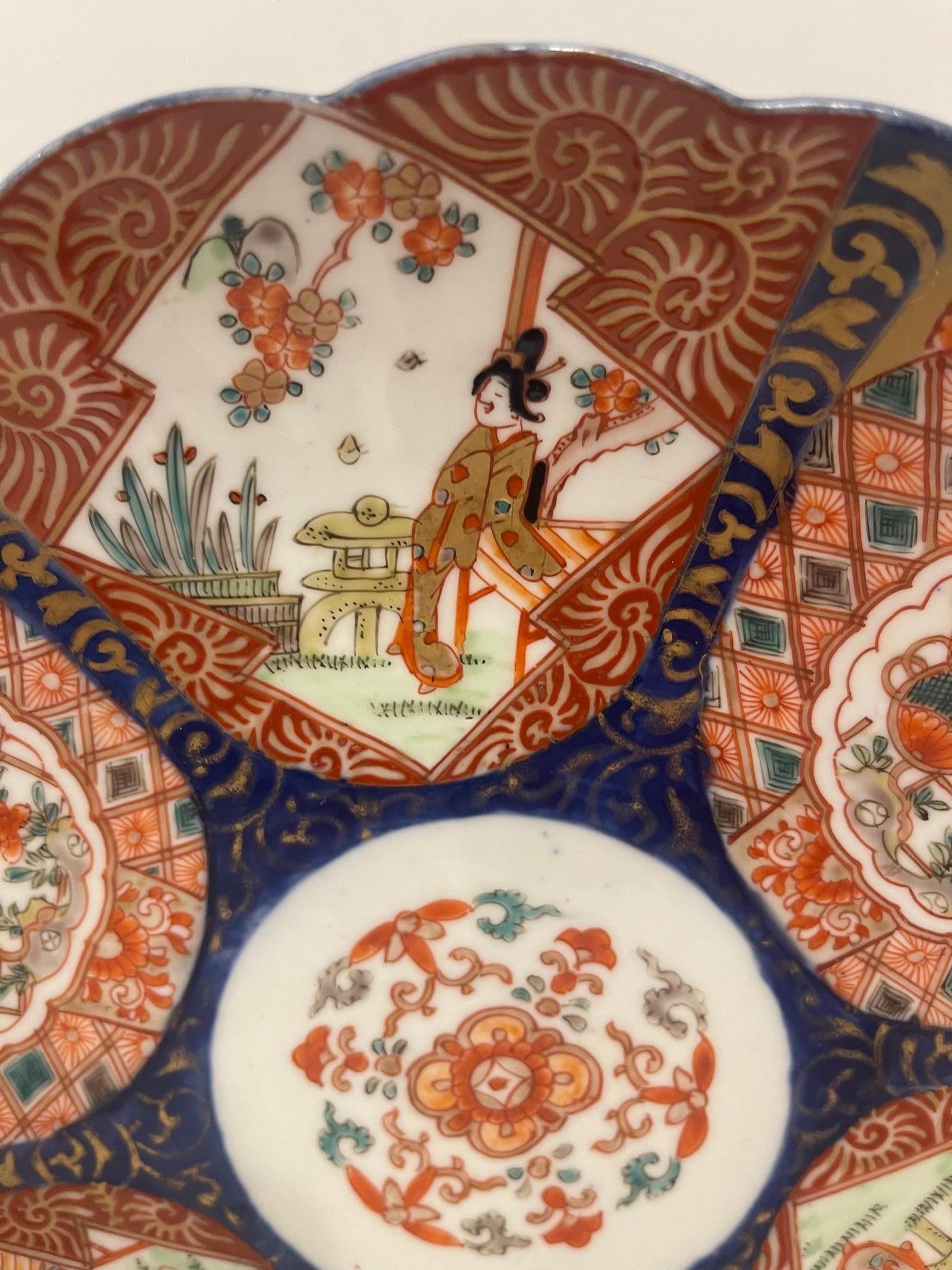 Japanese Imari Scalloped Charger Porcelain Plate, 19th Century