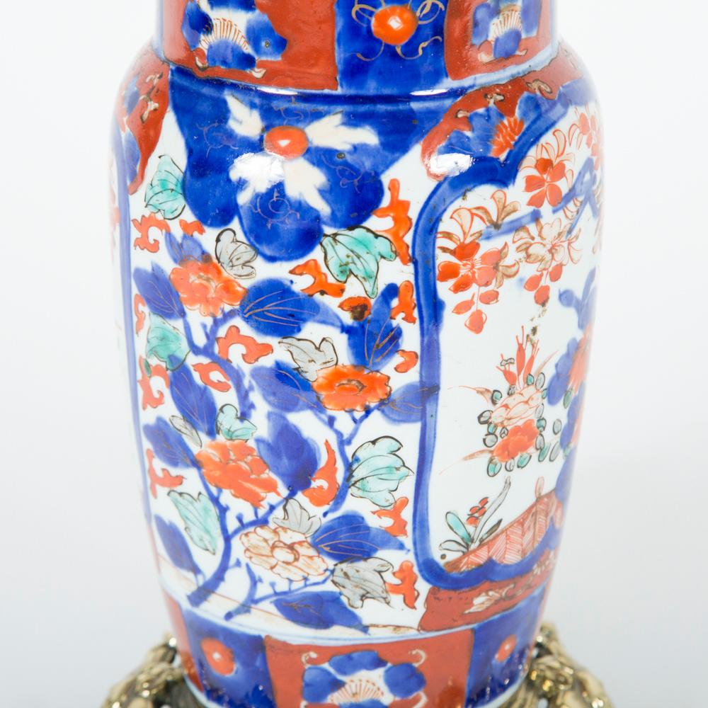 Imari Style Porcelain Vases Converted to Table Lamps In Good Condition For Sale In London, GB