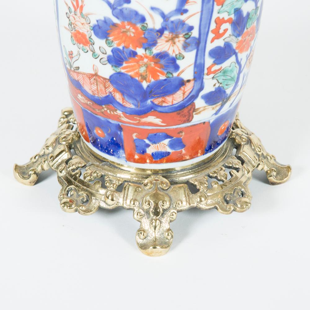 Imari Style Porcelain Vases Converted to Table Lamps For Sale 1