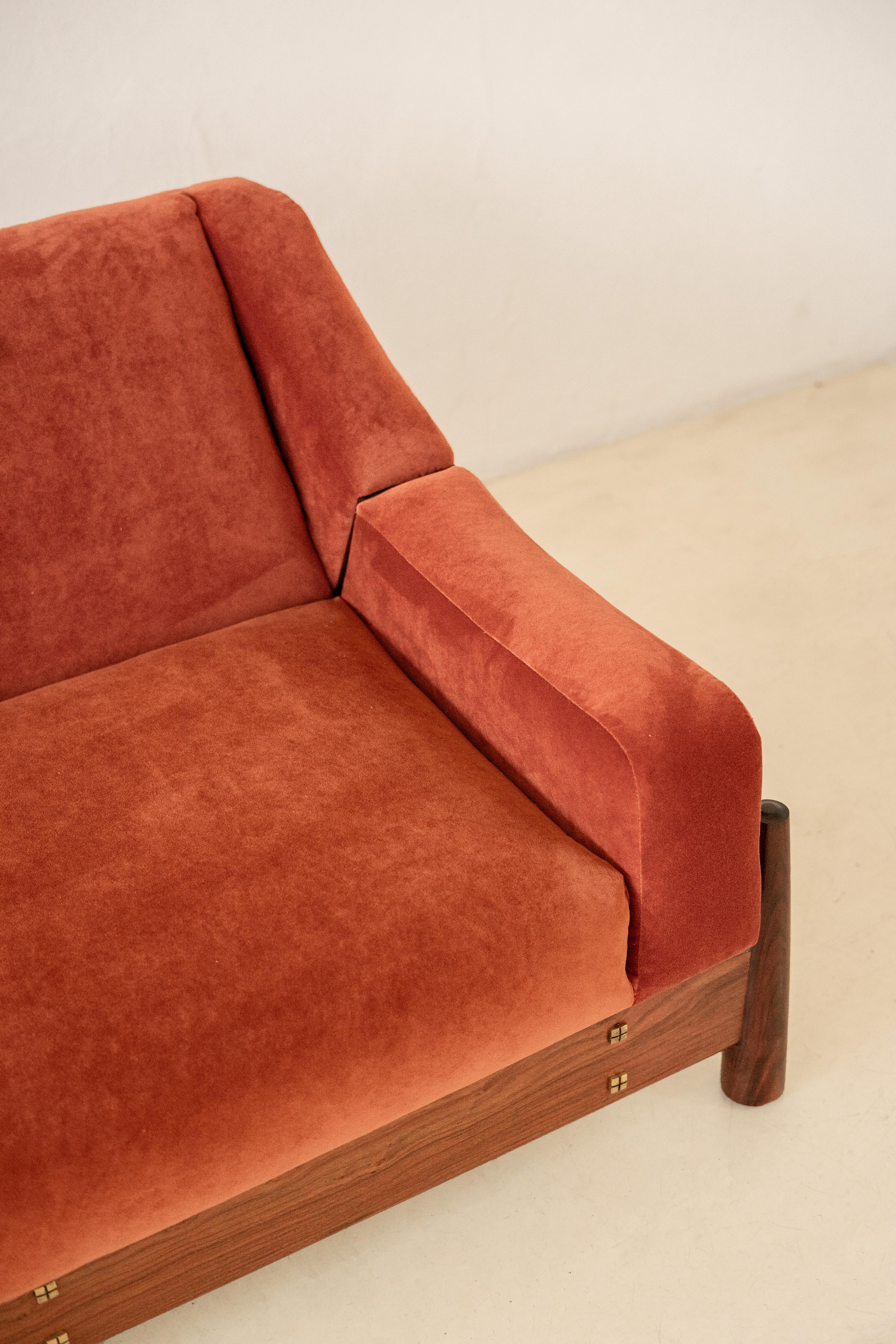 Milieu du XXe siècle Canapé en bois Imbuia, Design/One brésilien par Móveis Cimo, Mid-Century Modern, 1960s en vente