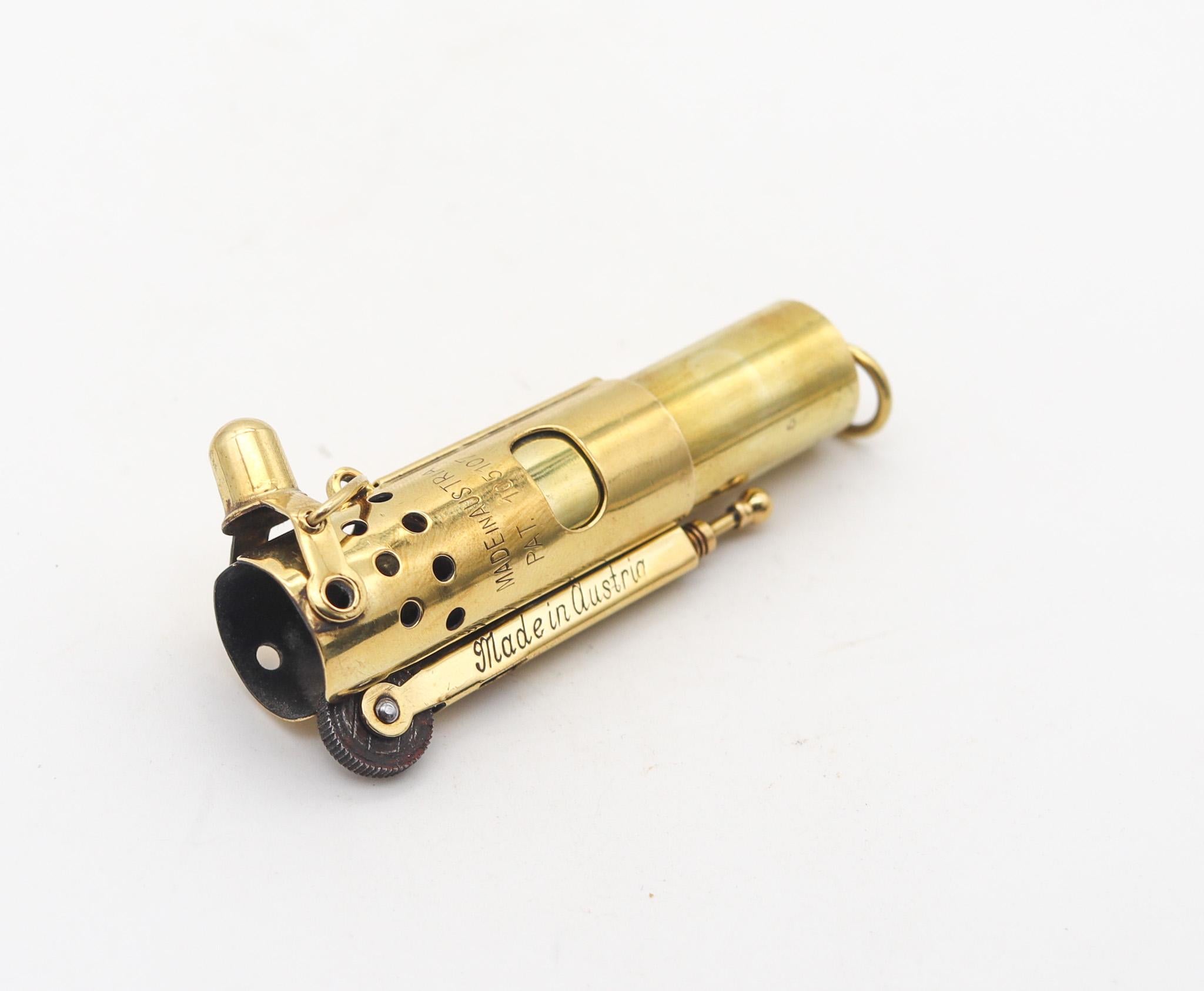 Industrial IMCO 1000 Ifa-Storm 1924 Julius Meister Thumbwheel Mechanical Lighter In Brass