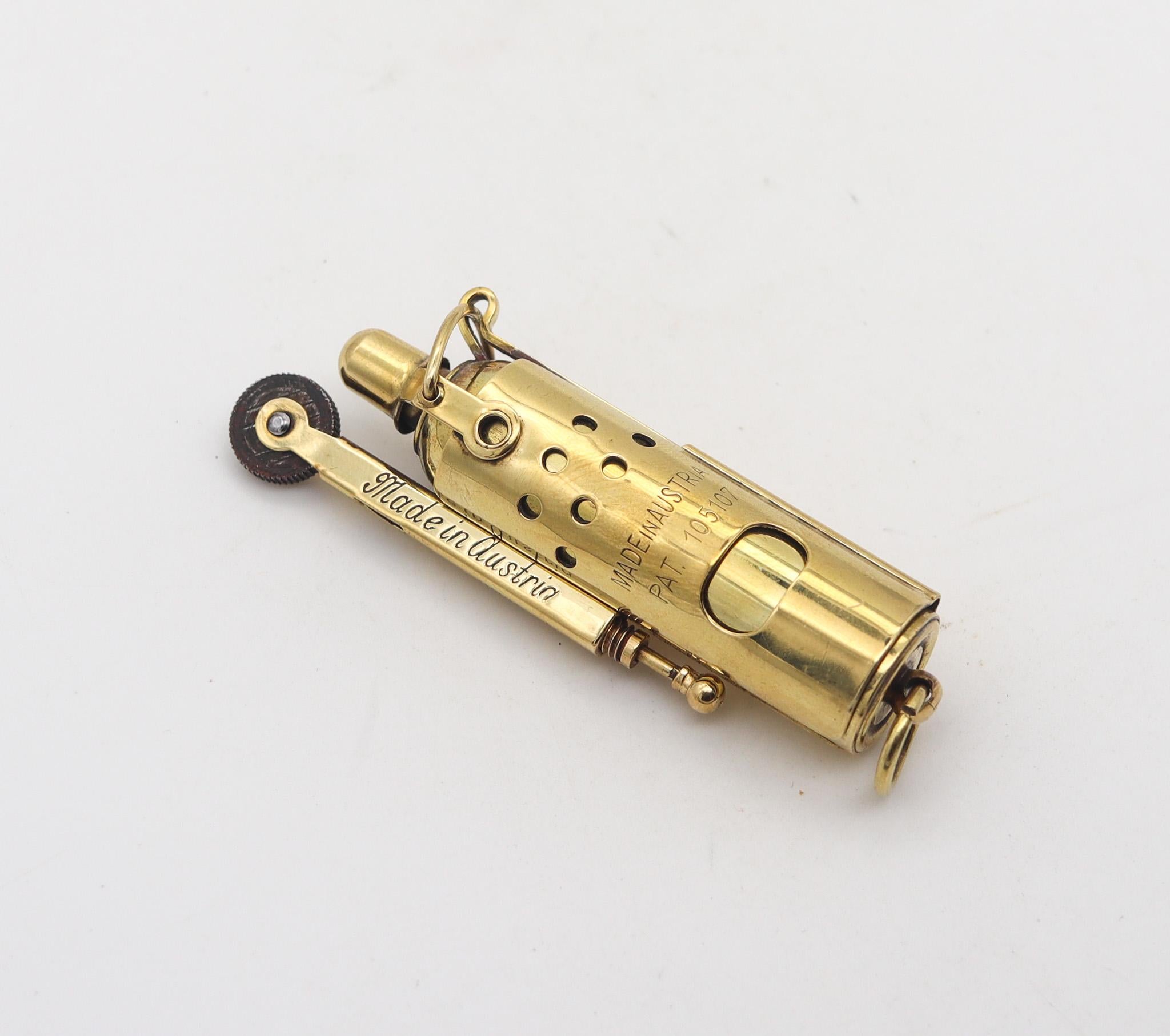 Austrian IMCO 1000 Ifa-Storm 1924 Julius Meister Thumbwheel Mechanical Lighter In Brass