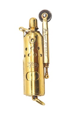 Antique IMCO 1000 Ifa-Storm 1924 Julius Meister Thumbwheel Mechanical Lighter In Brass