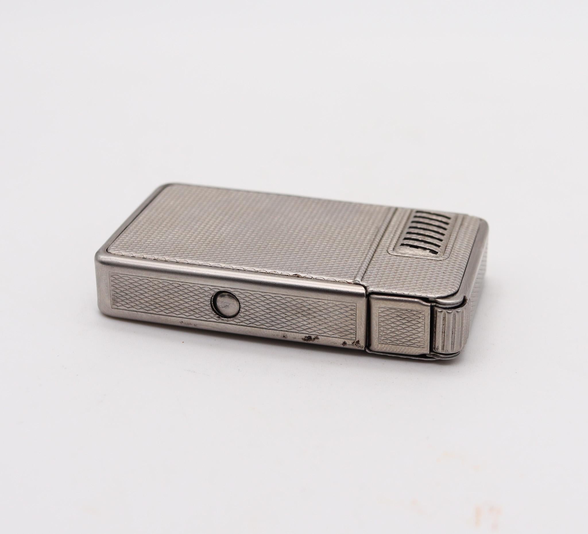 Mid-Century Modern IMCO 6300 Primex 1953 Julius Franz Meister Petrol Lighter Chromed Steel In Box For Sale