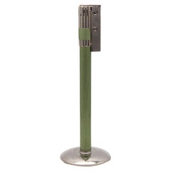 Vintage IMCO 6500 Table Petrol Lighter 1950 By Julius Franz Meister Green Chromed Steel