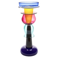 Imera Vase by Ettore Sottsass, Hand-Blown Murano Glass, Memphis 1986, Italy