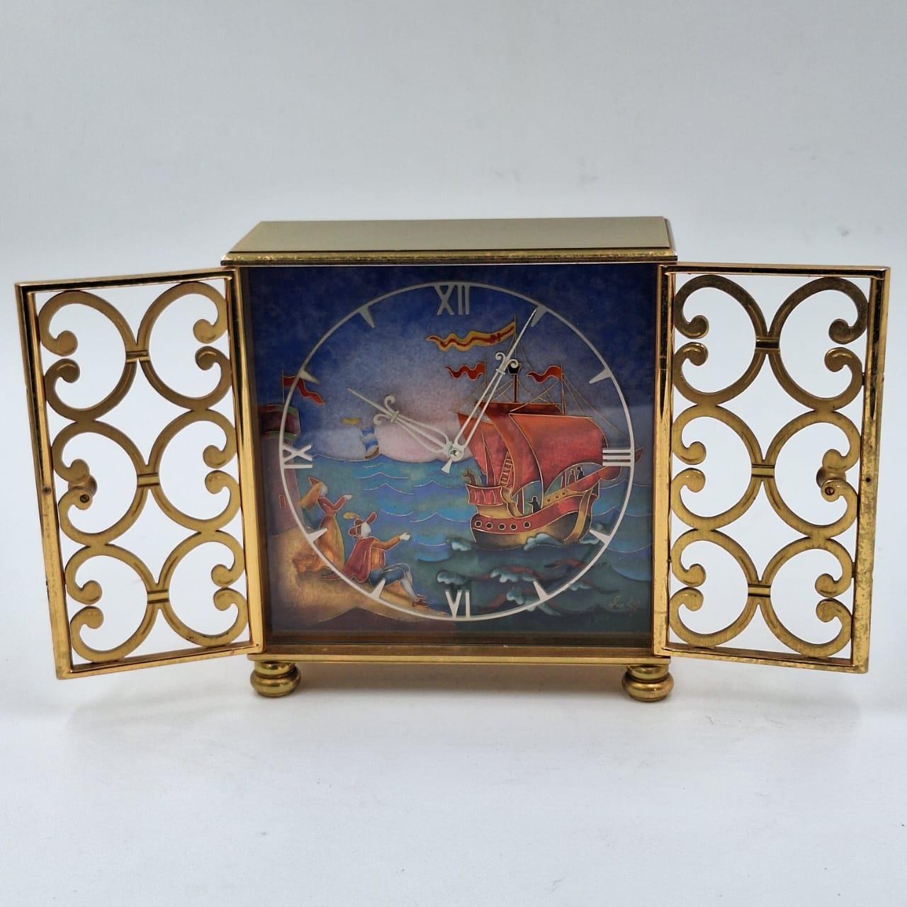 Mid-20th Century Imhof mid century table clock For Sale