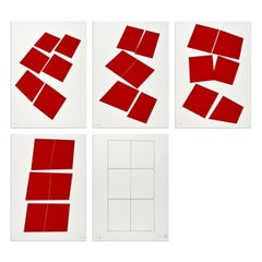 Imi Knoebel, Rote Konstellation - Suite von 6 Drucken, Abstrakte Kunst, Minimalismus
