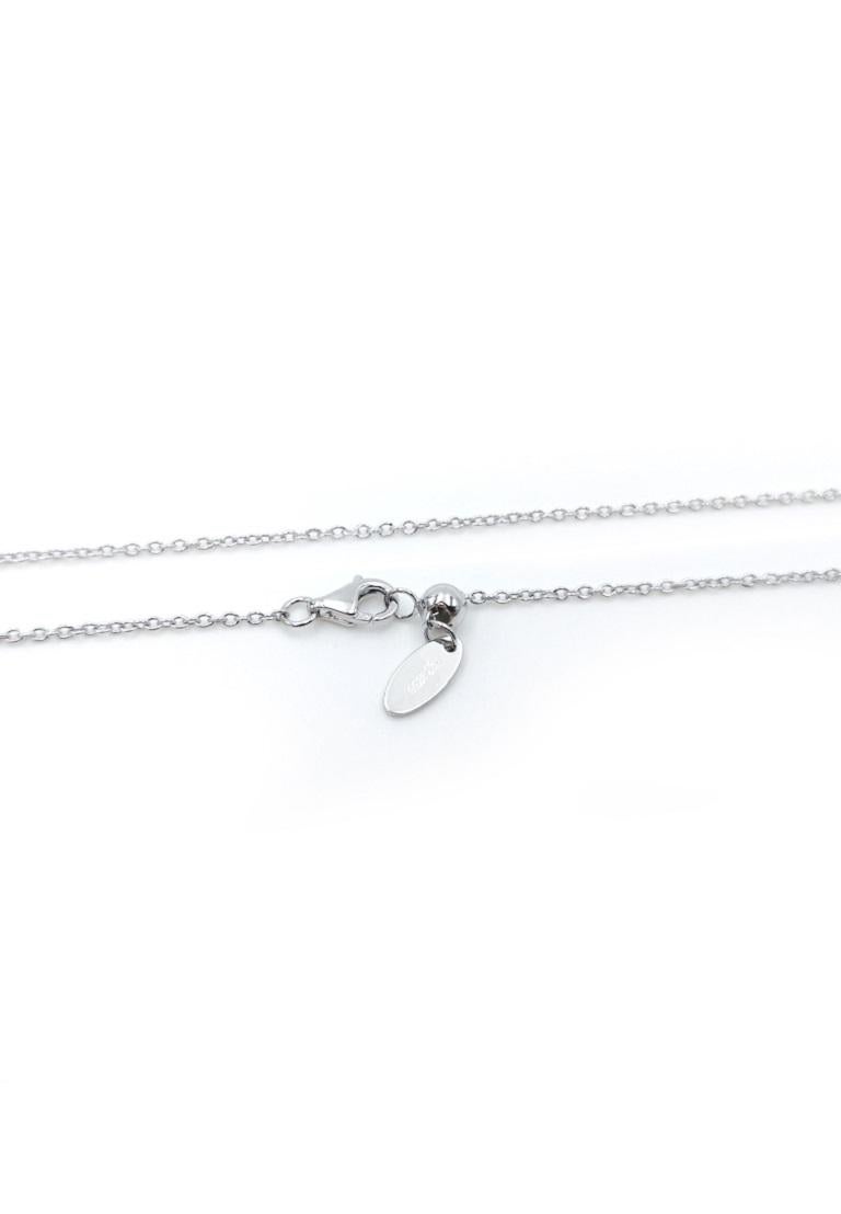 Imitation Diamond Heart Silver Necklace Canary In New Condition For Sale In Genève, GE