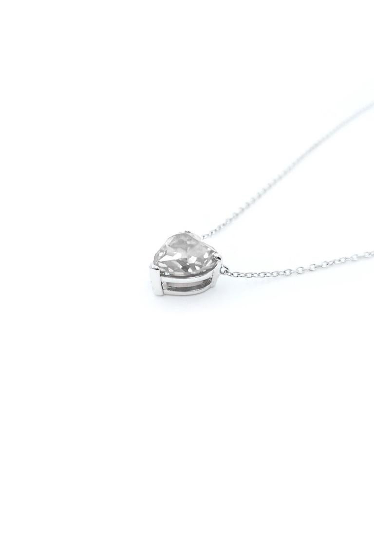 Weiße Diamant-Herz-Silber-Halskette mit Anpassung im Zustand „Neu“ im Angebot in Montreux, CH