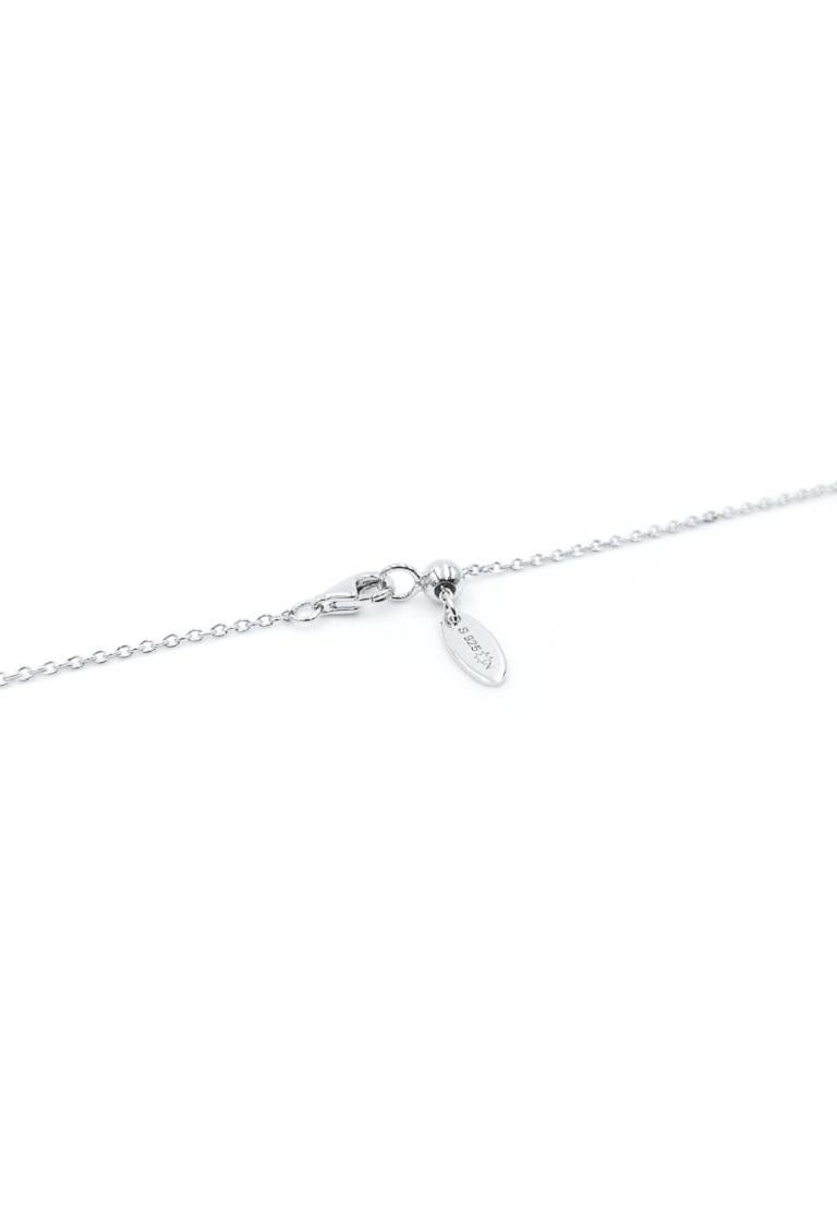 Weiße Diamant-Herz-Silber-Halskette mit Anpassung Damen im Angebot