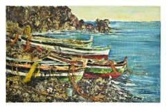 Seascape with Boats - Oil Paint by Immacolata Surace - 2000s