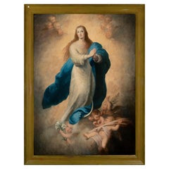 Immaculate Conception, large-format, Spanish School, oil on canvas, 19th century
