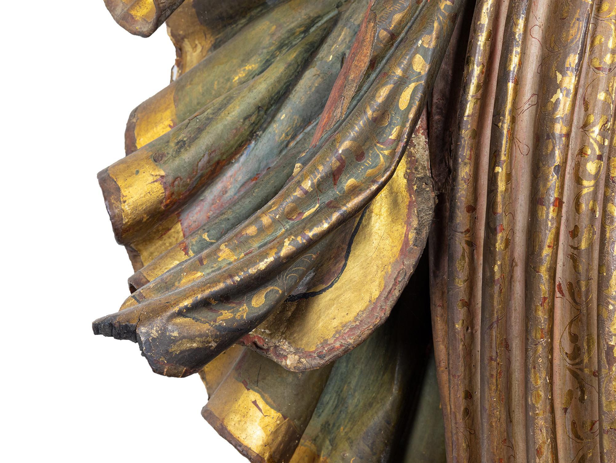 Immaculate Conception Religious Sculpture, Baroque, 18th Century For Sale 3