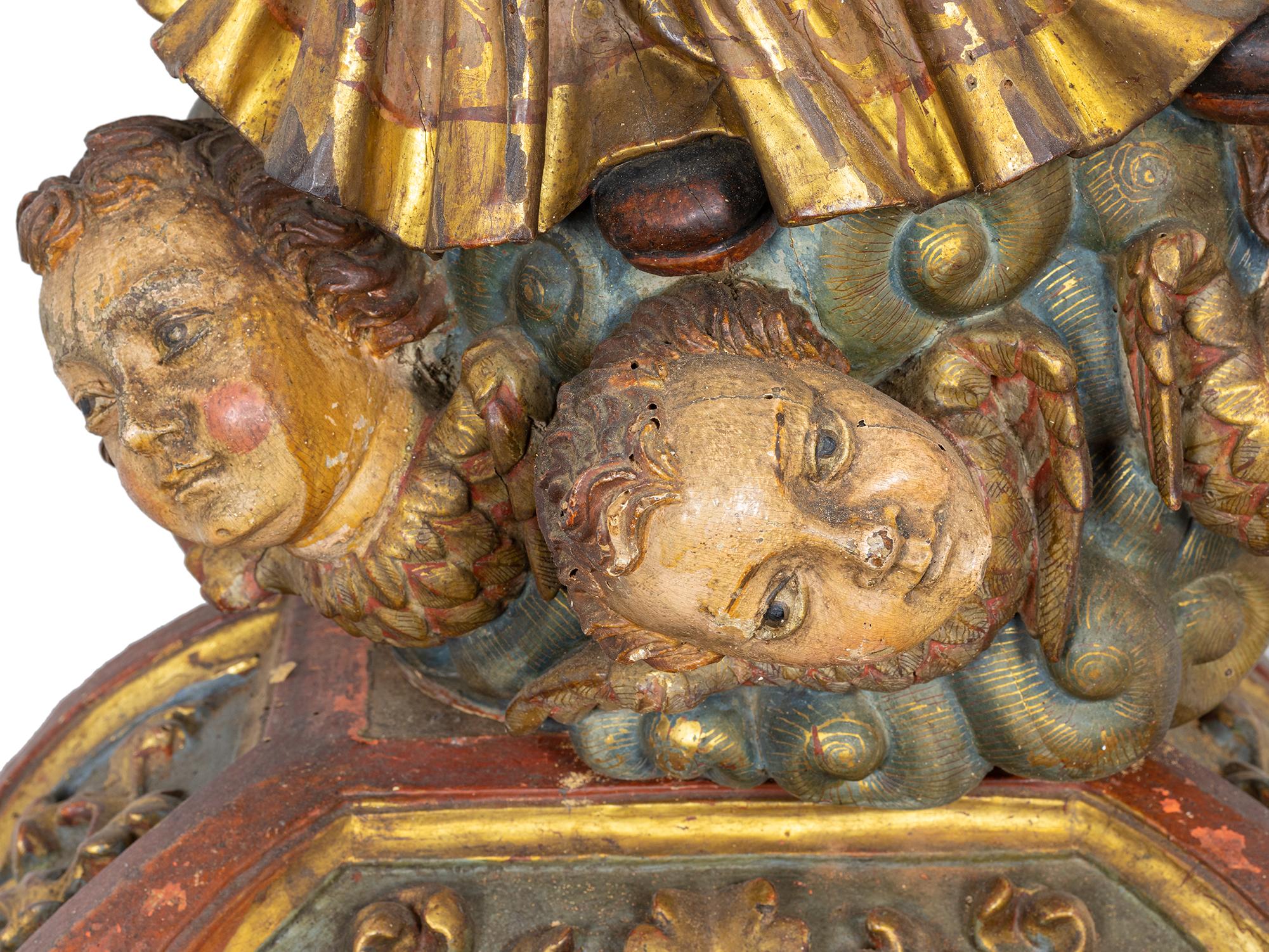 Metal Immaculate Conception Religious Sculpture, Baroque, 18th Century For Sale