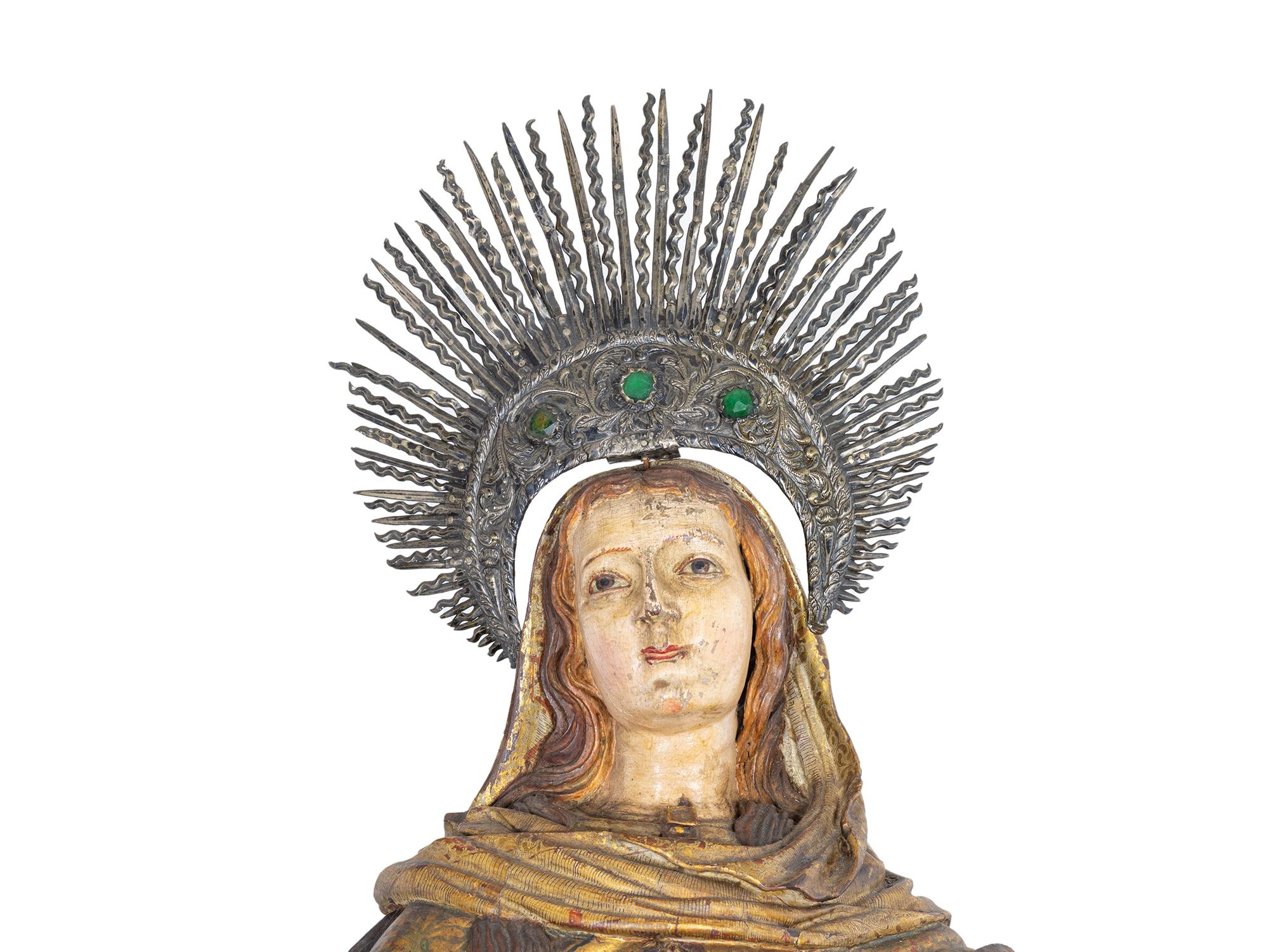 Immaculate Conception Religious Sculpture, Baroque, 18th Century For Sale 1