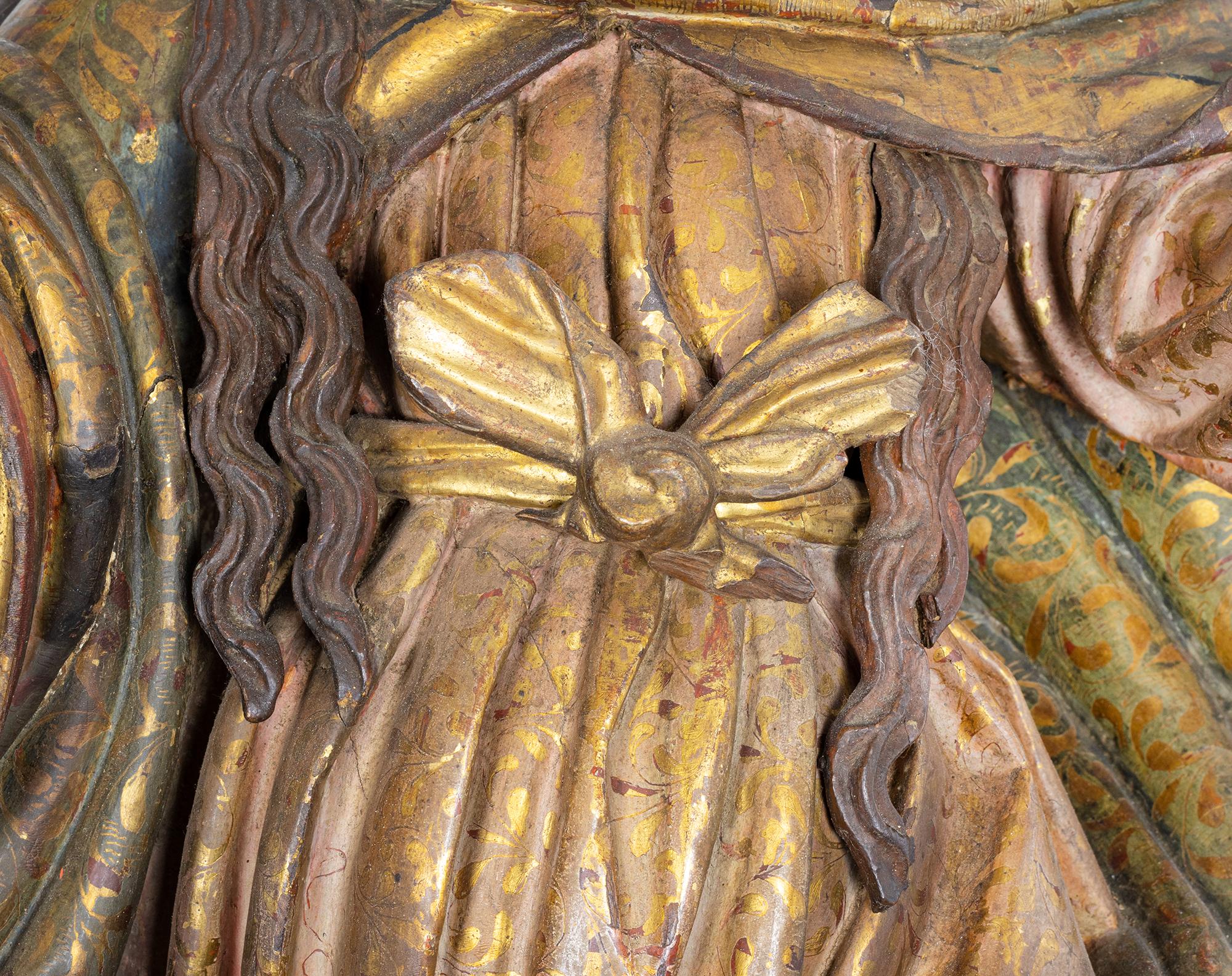 Immaculate Conception Religious Sculpture, Baroque, 18th Century For Sale 2